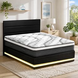 Comfortable Queen Bed Frame & 32cm Thick Mattress Set