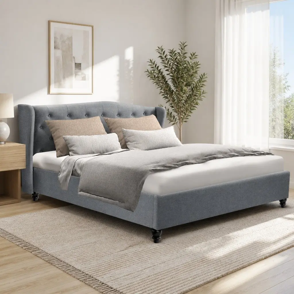 Queen Size Bed Frame in Grey
