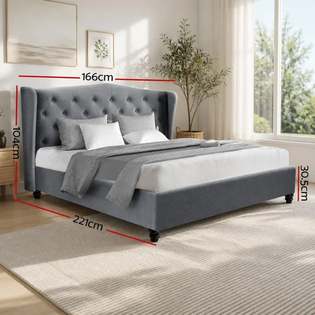 Queen Size Bed Frame in Grey