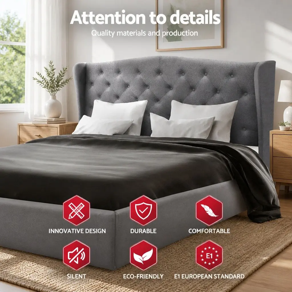Queen Size Bed Frame in Grey
