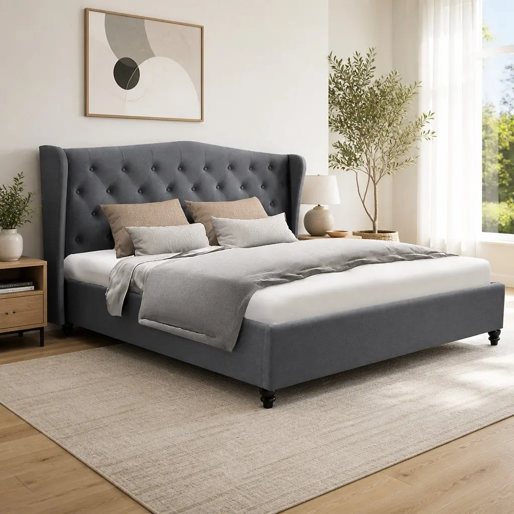 Queen Size Bed Frame in Grey