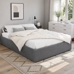 Comfort and Value: Grey Bed Frame with Gas Lift