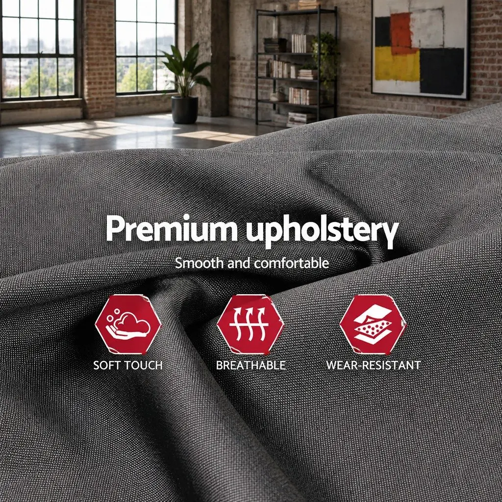 Grey Upholstered Double Bed Frame for Comfort