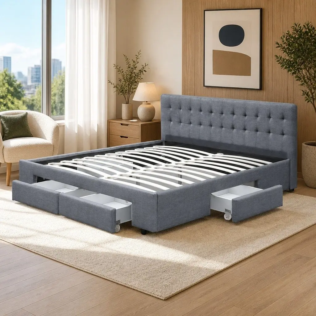 Queen Bed Frame with Ample Storage Space