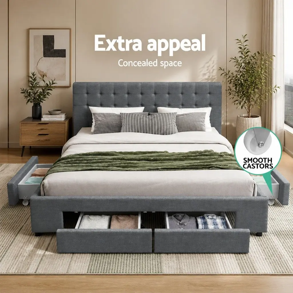 Queen Bed Frame with Ample Storage Space