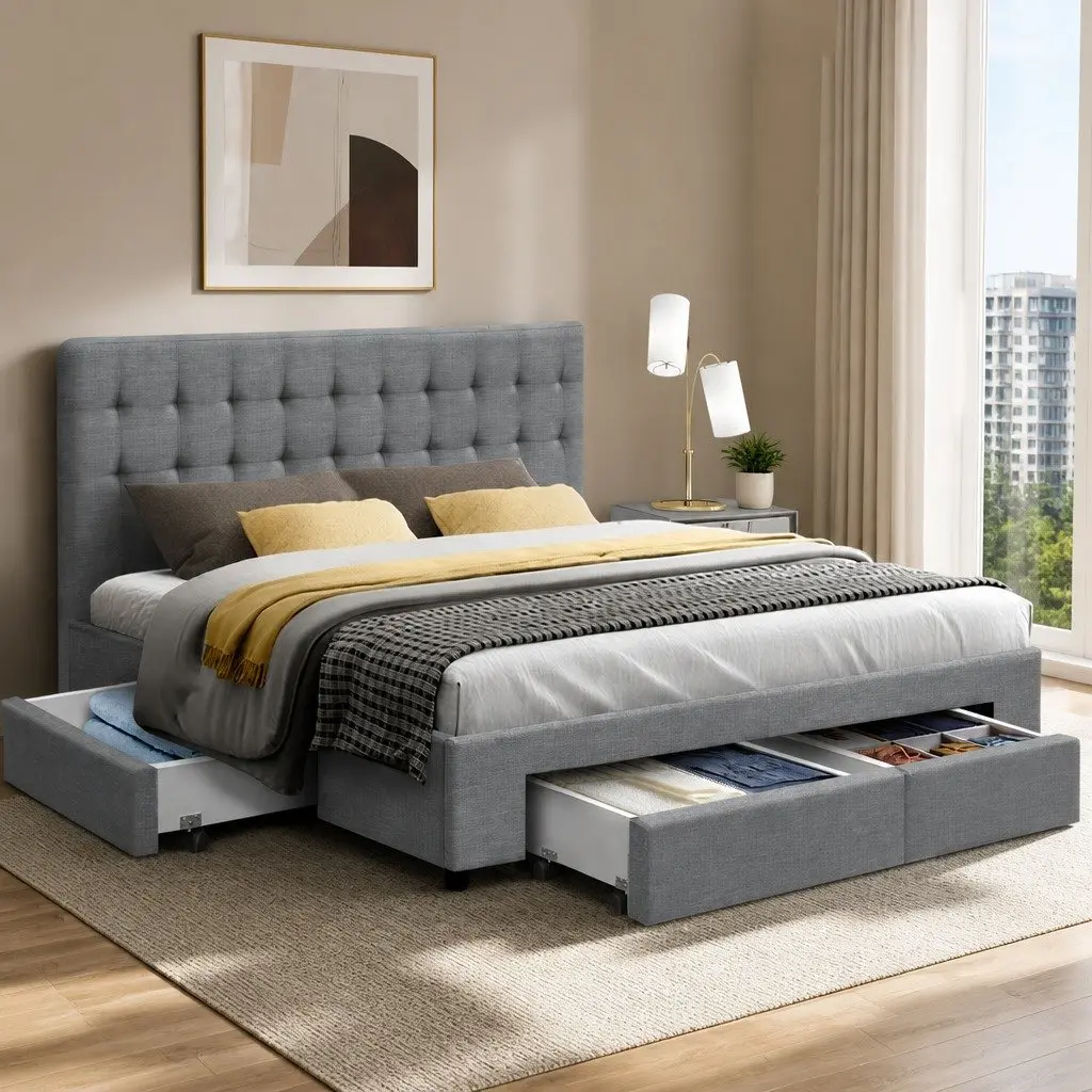 Queen Bed Frame with Ample Storage Space