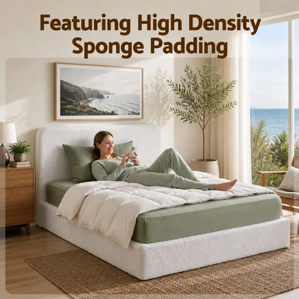 Queen Bed Frame with Washable Cover