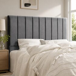 Charcoal Velvet Queen Bed Headboard: Comfort Meets Style