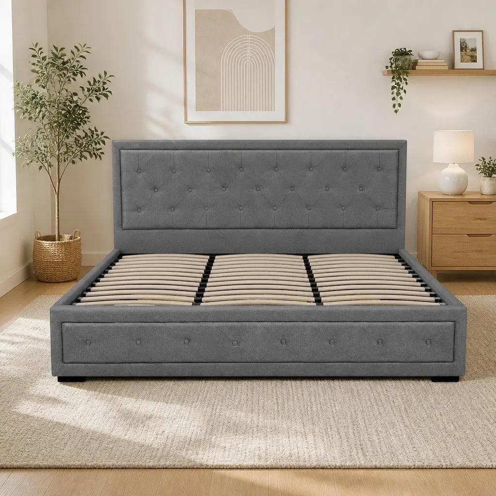 King Size Gas Lift Bed Frame with Storage Options
