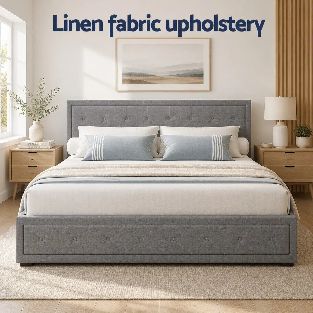 King Size Gas Lift Bed Frame with Storage Options