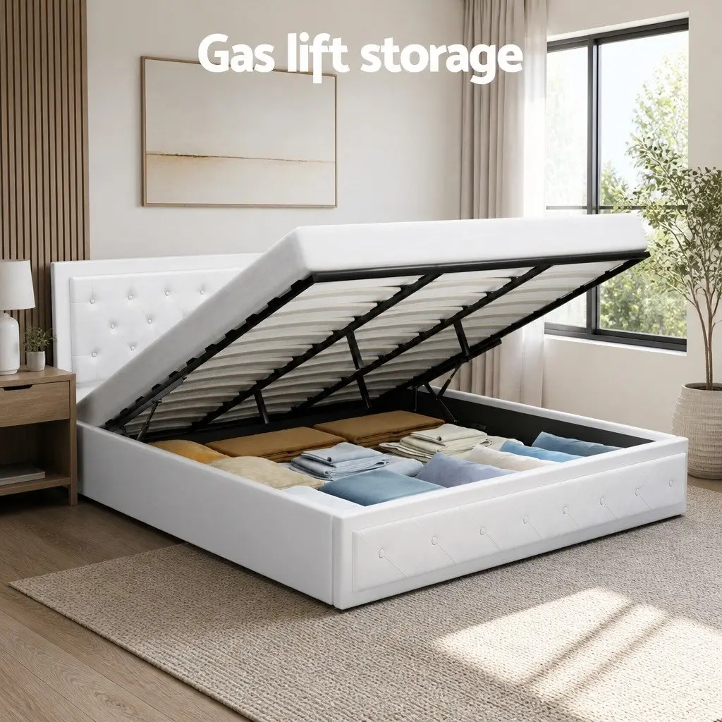 King Size Gas Lift Bed Frame with Storage