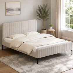 Comfort Meets Value in a Beige Queen Bed Frame