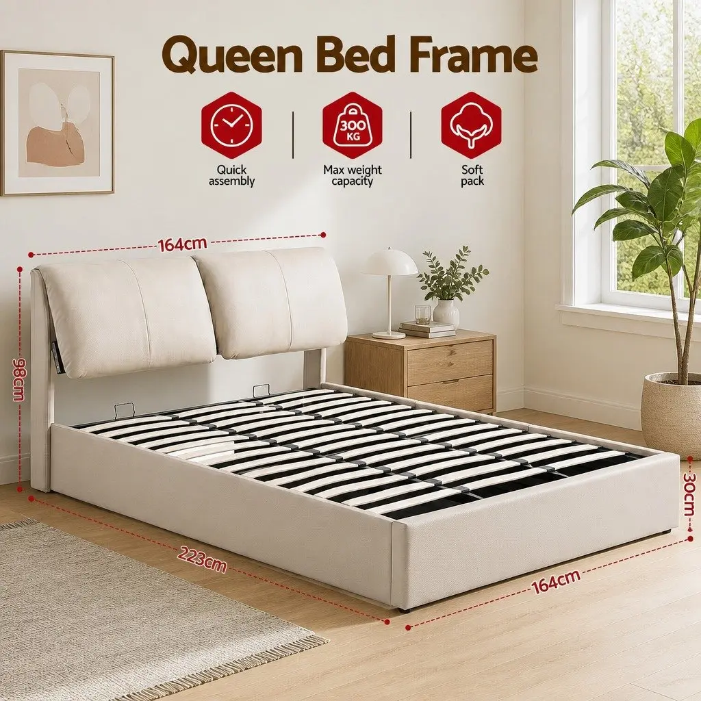 Queen Bed Frame with Thoughtful Storage Solutions