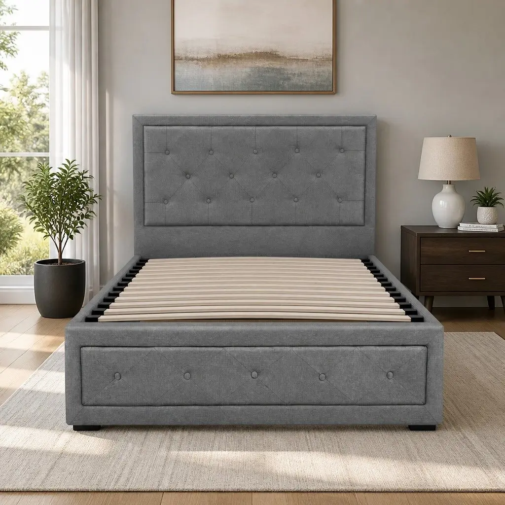 King Single Bed Frame with Ample Storage