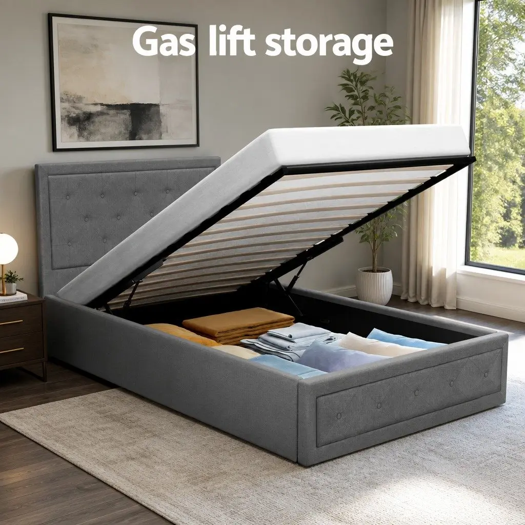 King Single Bed Frame with Ample Storage
