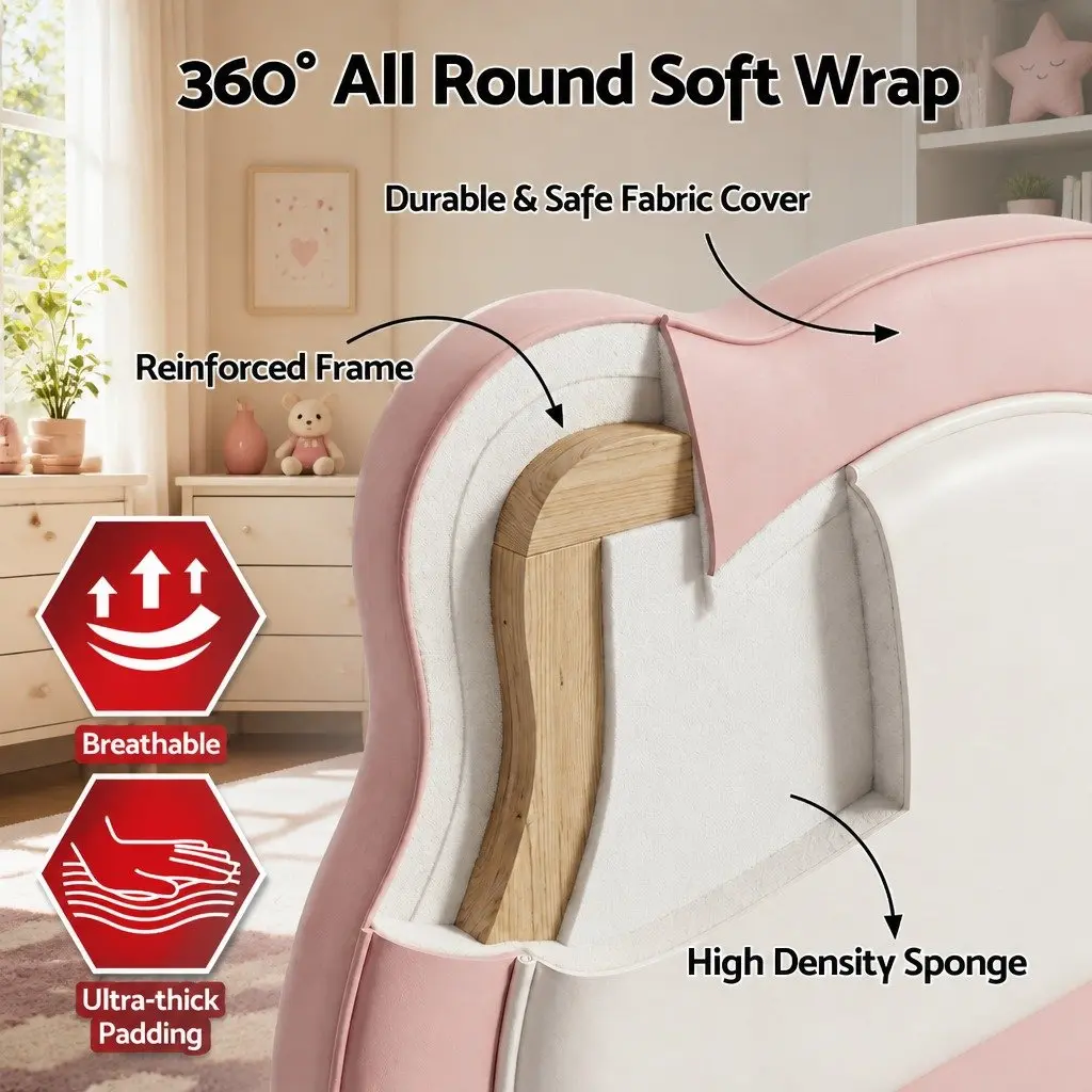 Cute Pink King Single Bed Frame