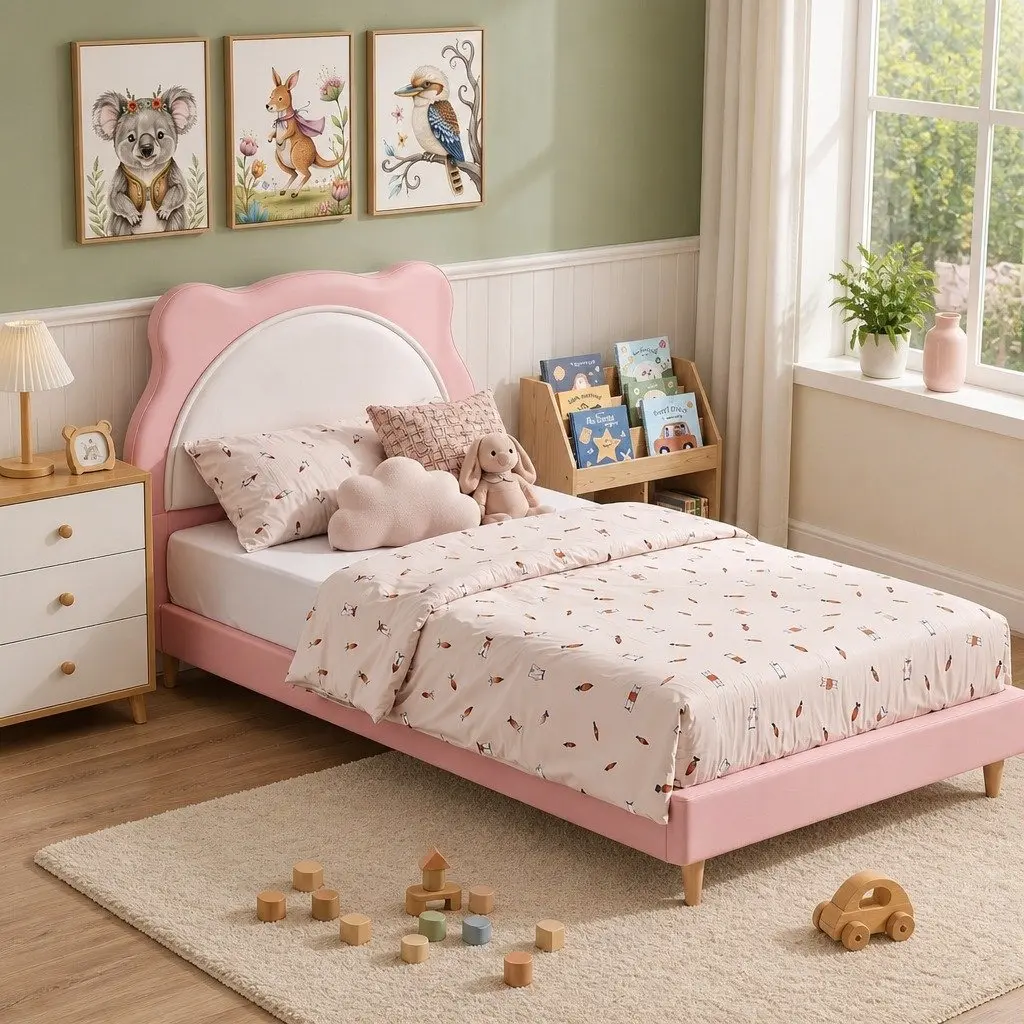 Cute Pink King Single Bed Frame