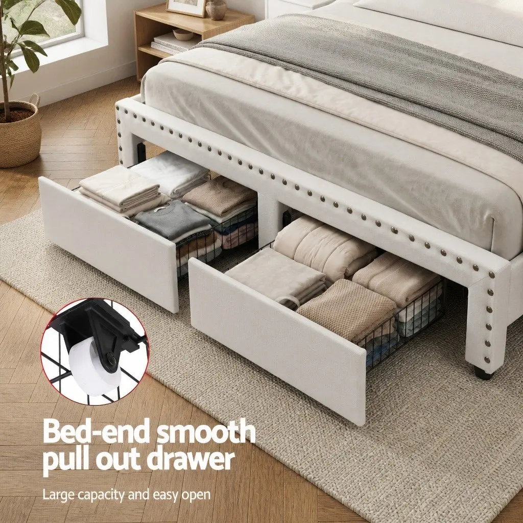 Queen Bed Frame with Storage and Comfort