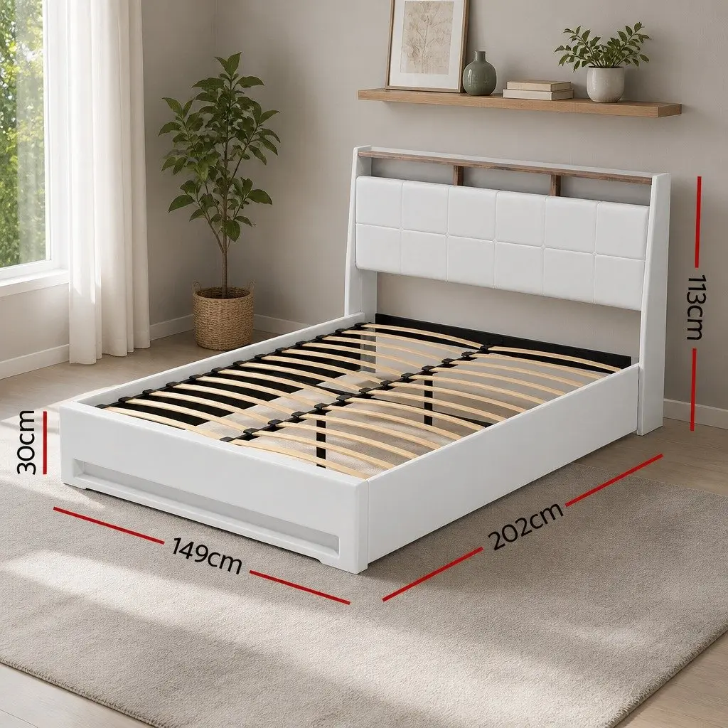 Double Bed Frame with Smart Storage and Lights