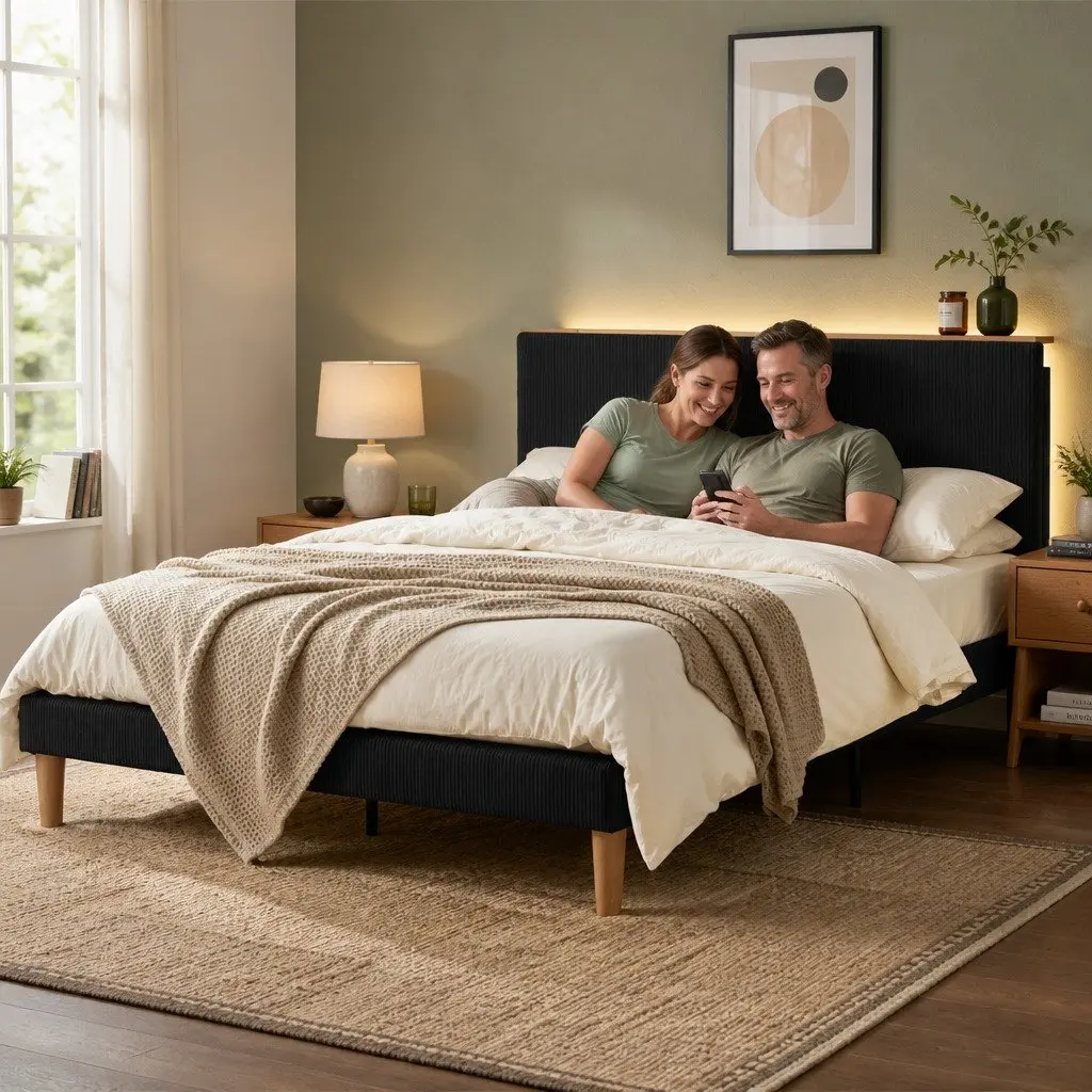 Double Bed Frame with Mood Lighting