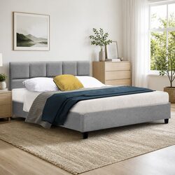 Reliable Grey Upholstered Bed Frame for Comfort