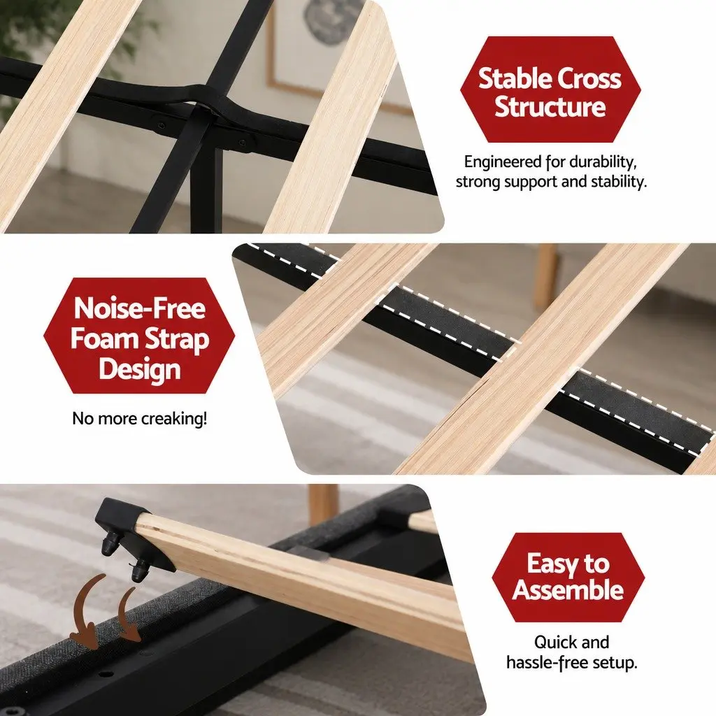 King Bed Frame with Storage and Charging Hub