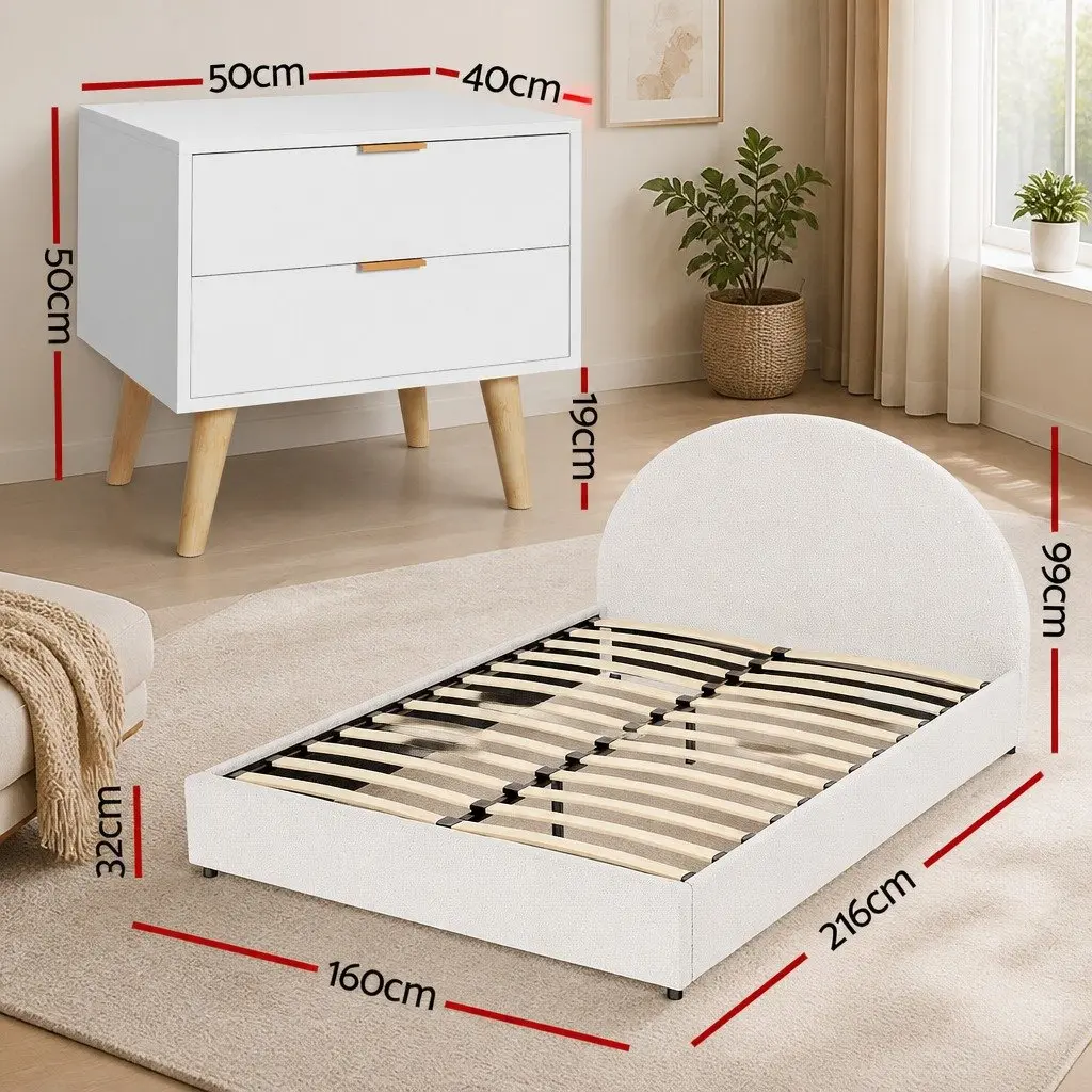 Queen Bed Frame with Storage and Nightstand Set