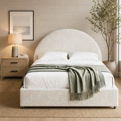 Comfortable Queen Bed Frame with Storage & Stylish Table