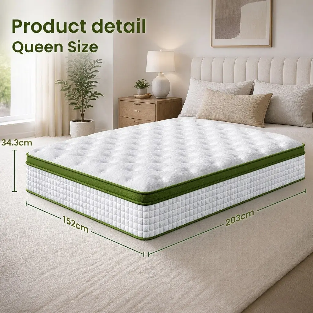 Queen Bed Frame and Mattress Set