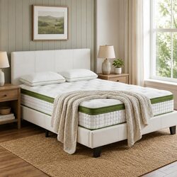 Reliable Double Bed Frame with Hybrid Pocket Coil Mattress