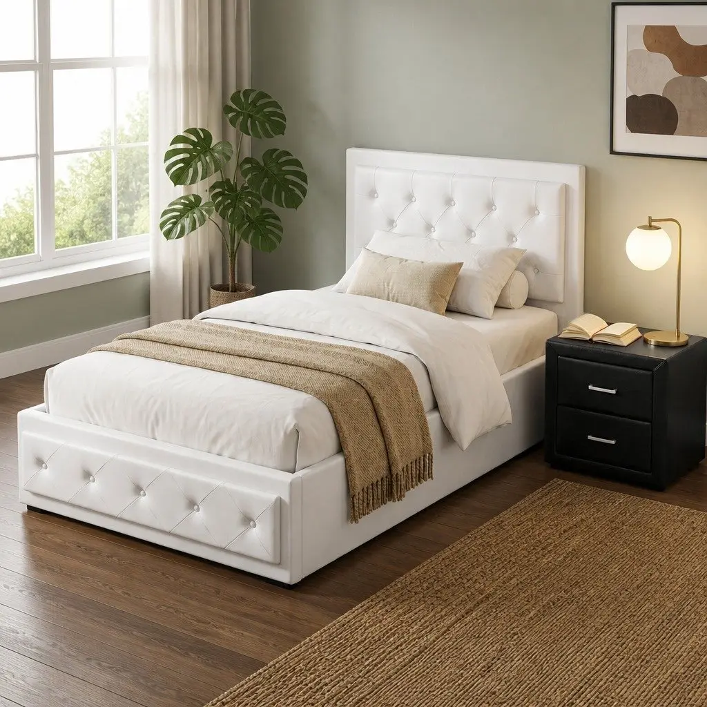King Single Bed Frame with Nightstand Included