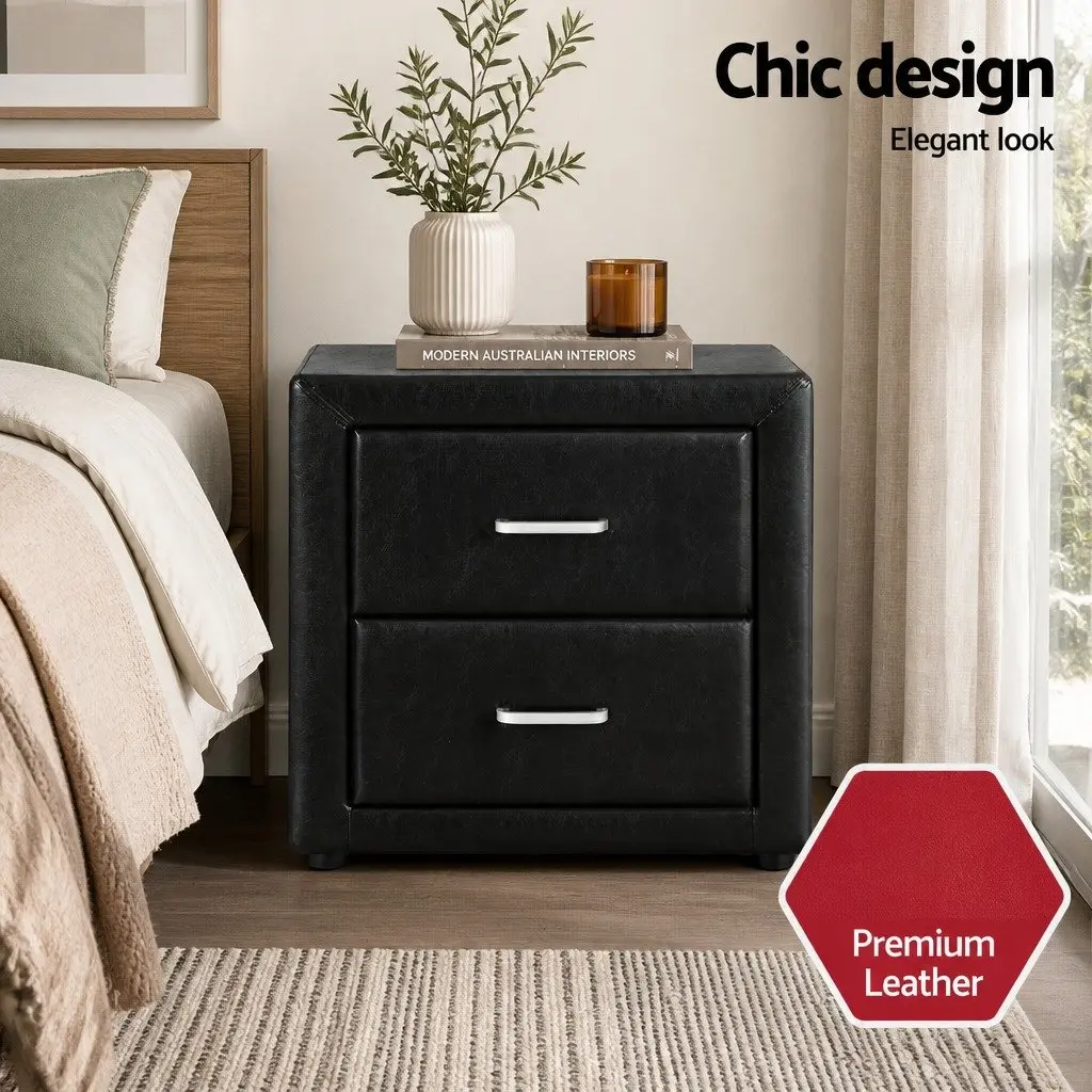 King Single Bed Frame Gas Lift Storage and Bedside Table Set White Black