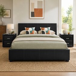 Value Queen Bed Frame with Gas Lift Storage & Nightstands