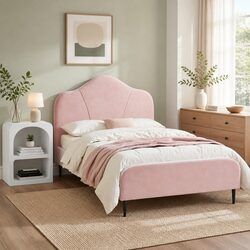 Reliable King Single Storage Bed Frame in Pink Velvet