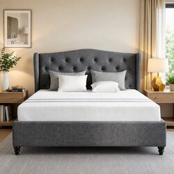 Reliable Double Bed Frame and Memory Foam Mattress Set