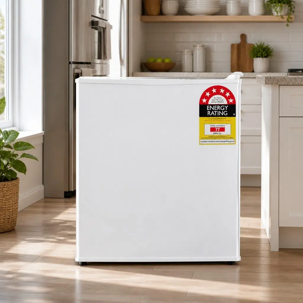 48L Bar Fridge Portable Compact Mini Refrigerator White for Caravan Apartment Office