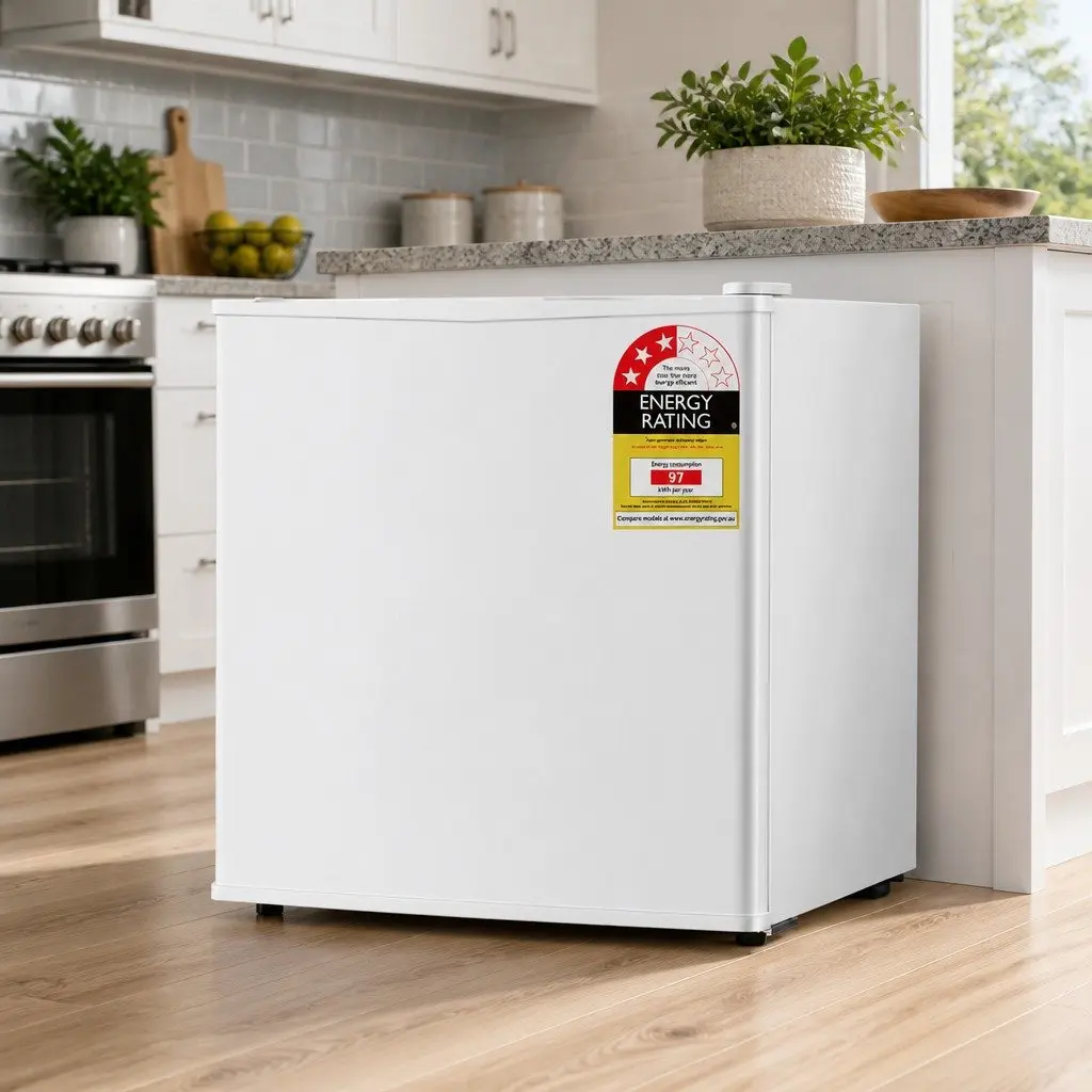 48L Bar Fridge Portable Compact Mini Refrigerator White for Caravan Apartment Office