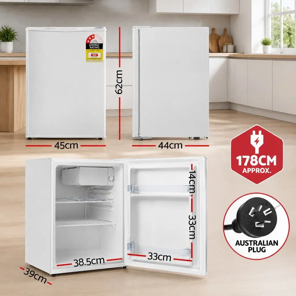 Portable Mini Bar Fridge 70L White for Caravan Apartment Office Hotel