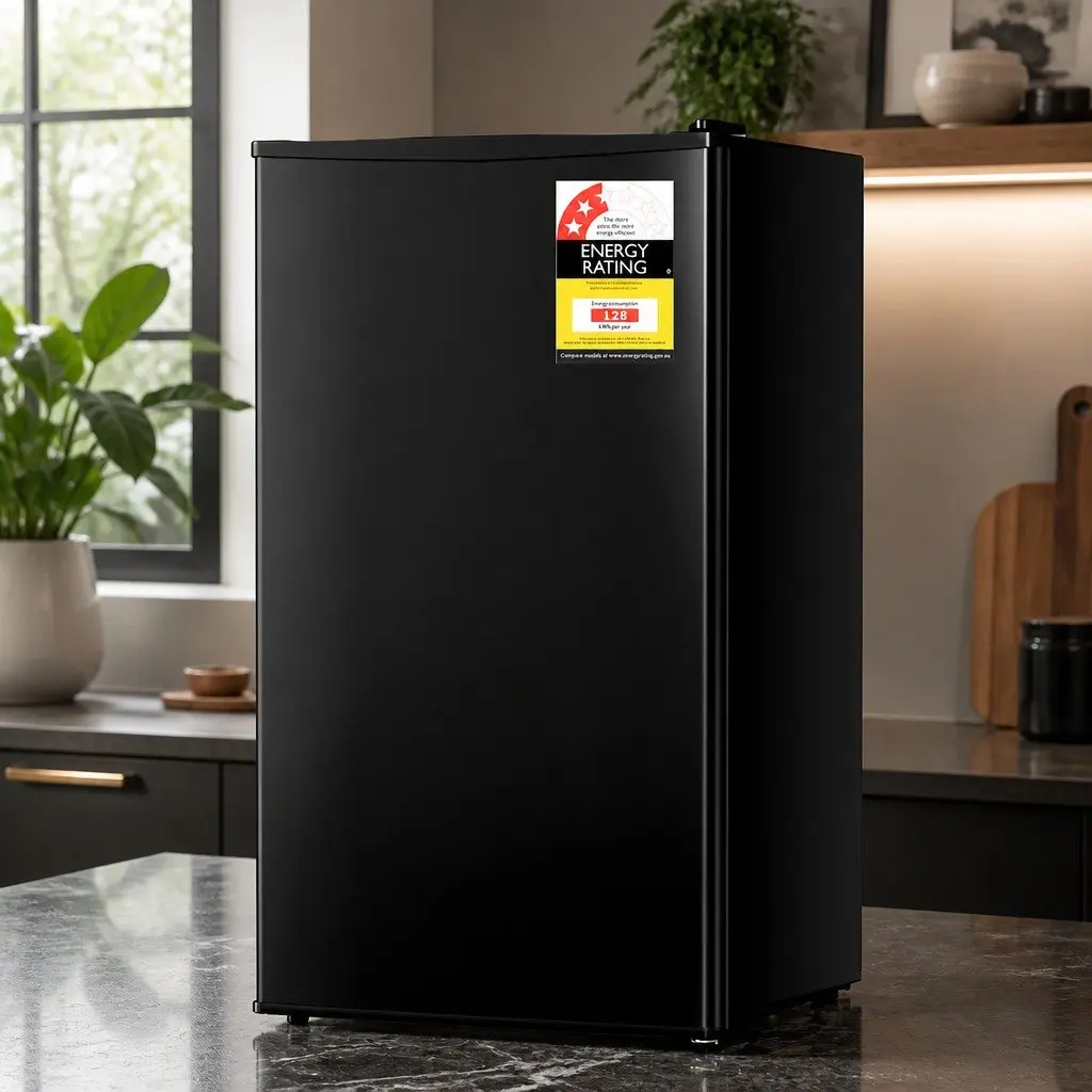 95L Portable Bar Fridge Compact Cooler Adjustable Temperature Black