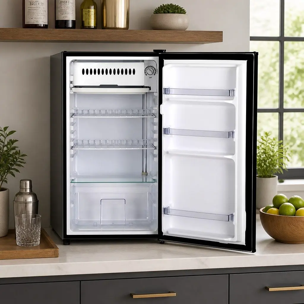 95L Portable Bar Fridge Compact Cooler Adjustable Temperature Black