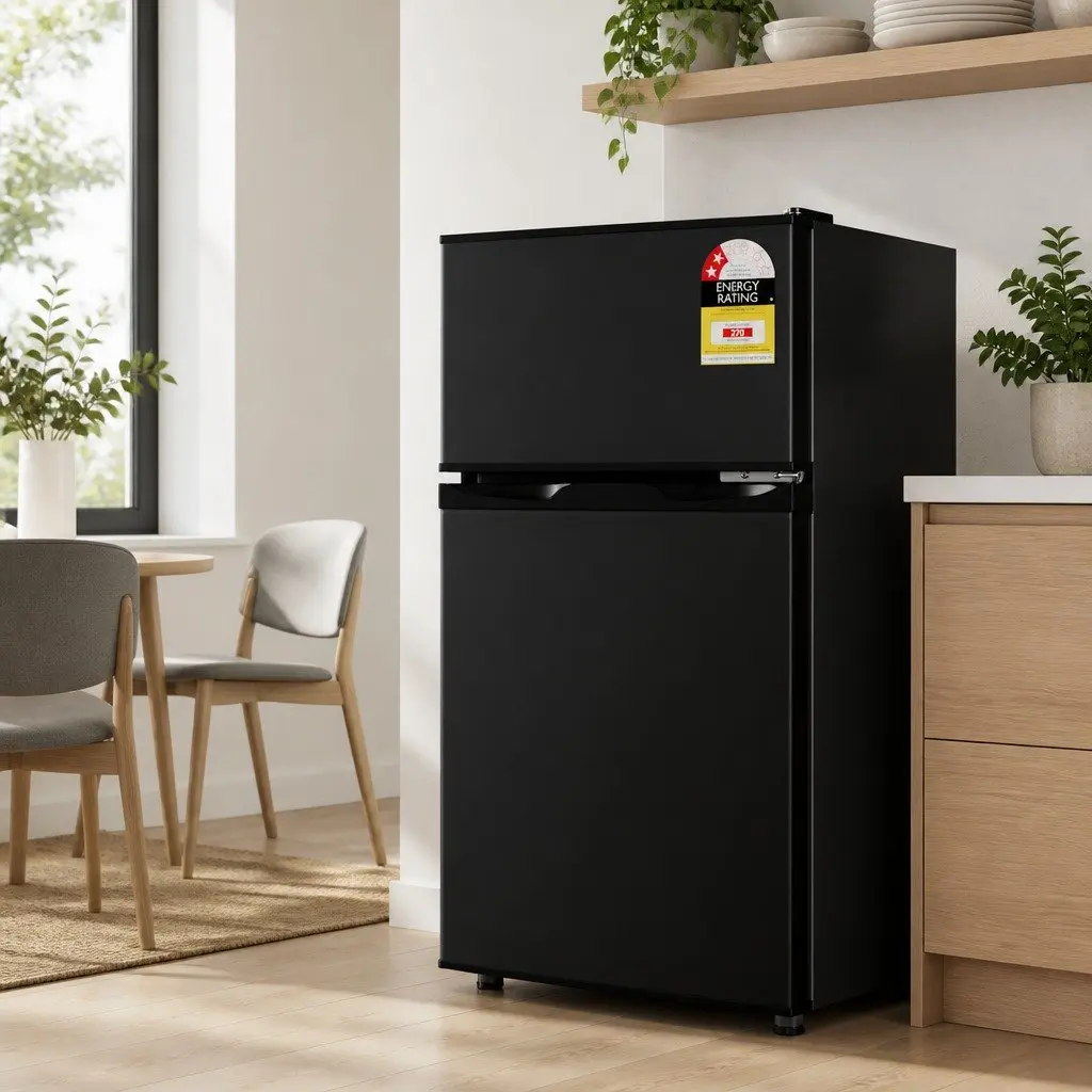 Bar Fridge Mini Freezer 85L Compact Cooling Appliance Twin Temperature Zones Black