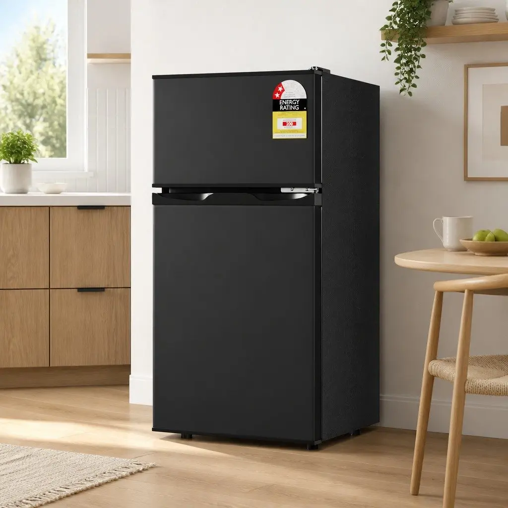 Bar Fridge Mini Freezer 85L Compact Cooling Appliance Twin Temperature Zones Black