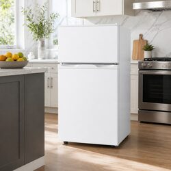 Bar Fridge 85L Mini Freezer White Refrigerator Dual Temperature Zone LED Light