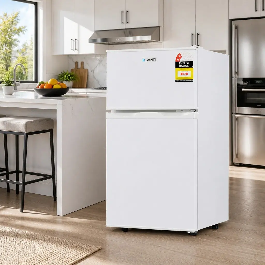 Bar Fridge 85L Mini Freezer Dual Temperature Zone White