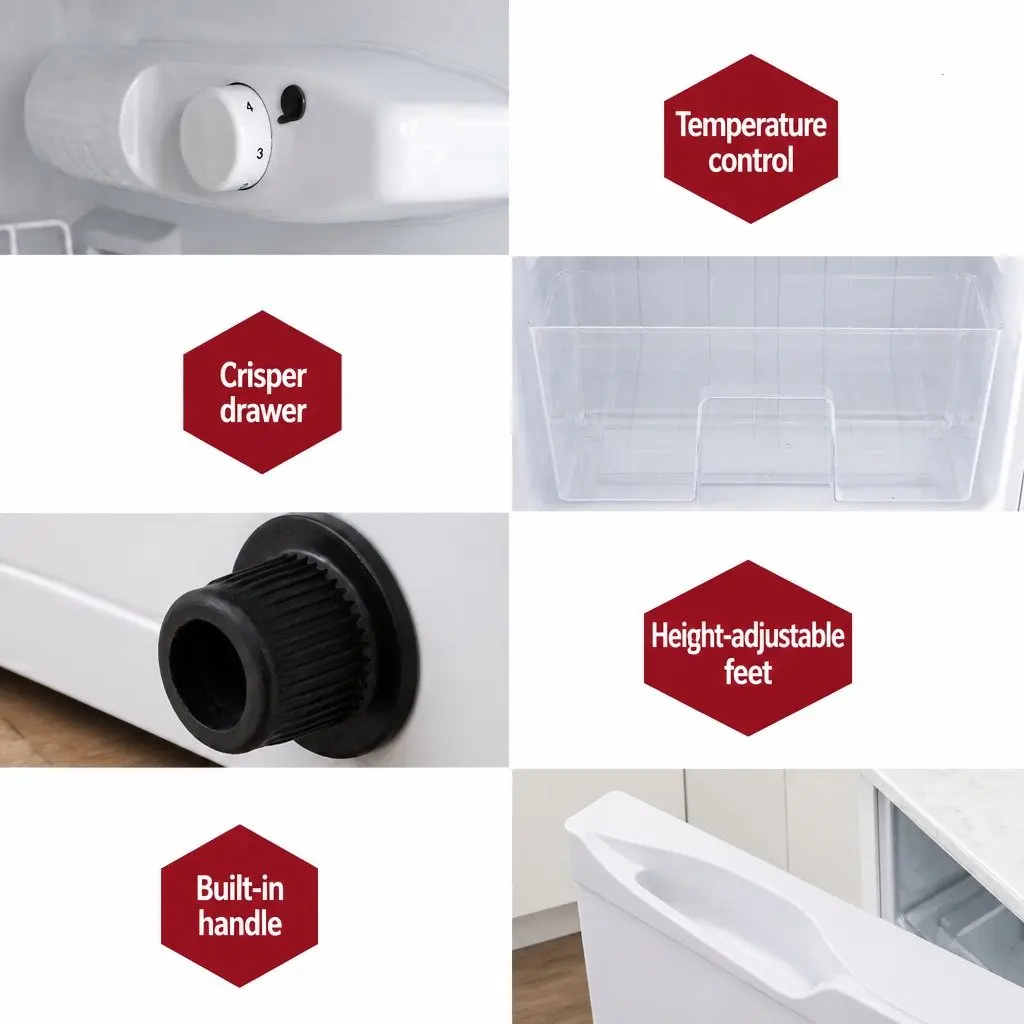 Bar Fridge 85L Mini Freezer Dual Temperature Zone White