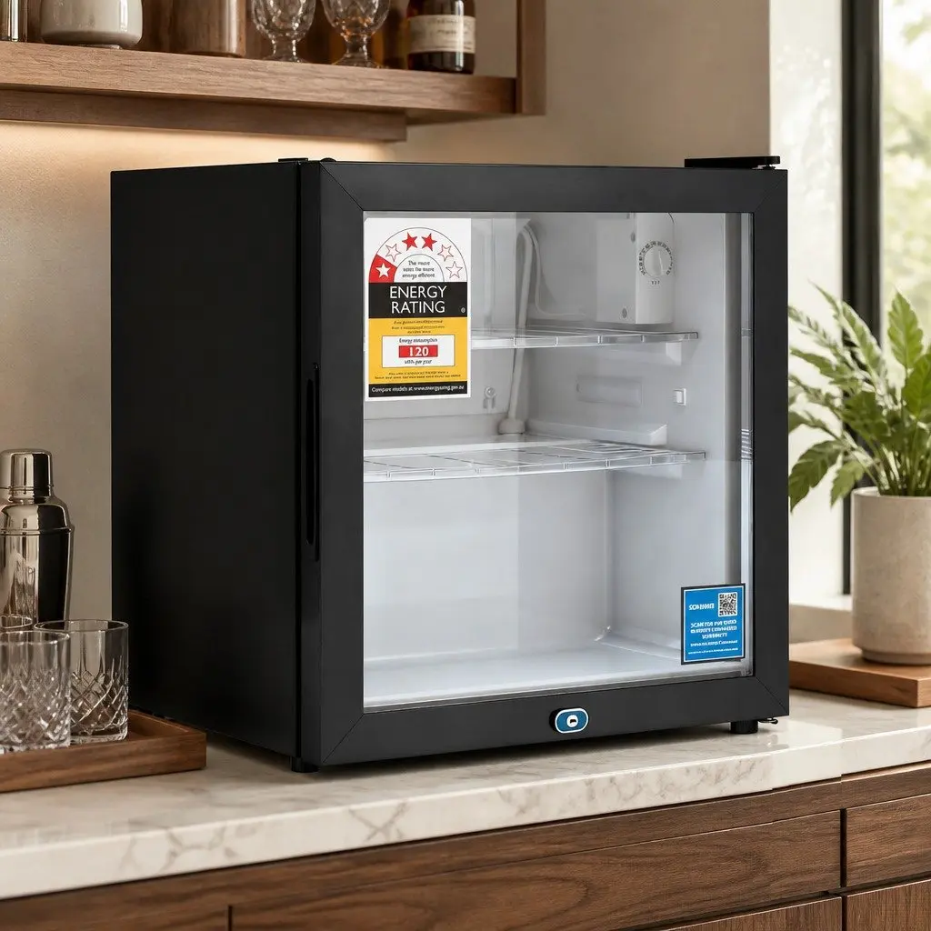 40L Bar Fridge Mini Cooler Beverage Chiller Countertop Black