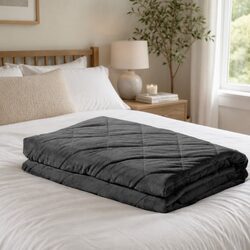 Weighted Blanket 9KG Adults Double Size Deep Sleep Anxiety Relief Grey Cotton