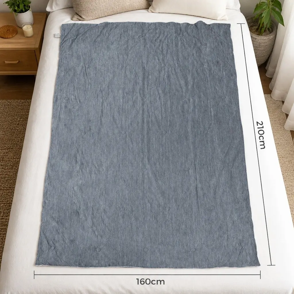 Cooling Blanket Summer Quilt 160x210cm Lightweight Breathable Grey