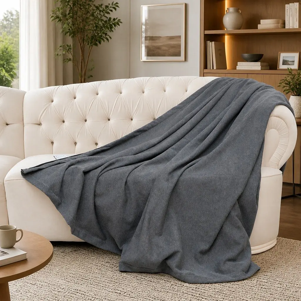 Cooling Blanket Summer Lightweight Breathable Double-Sided Grey Small