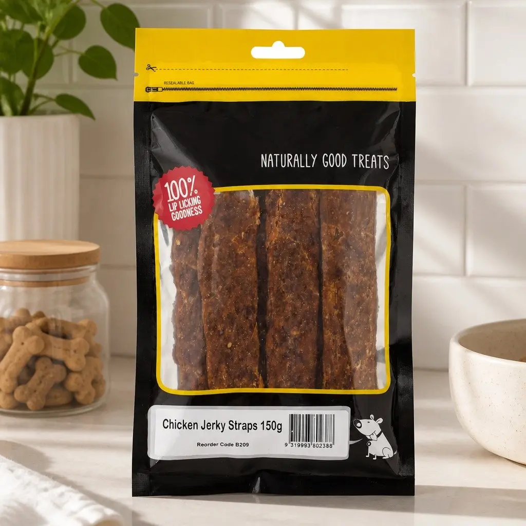 Chicken Jerky Straps Dog Treats Soft Chewy High Protein 150g Natural Pet Snack
